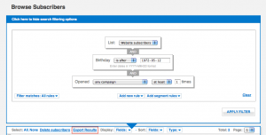 Export subscribers from 'Browse Subscribers' screen