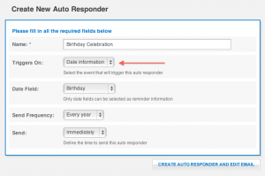 Date field trigger on auto responders